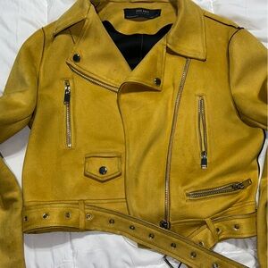 Zara Mustard Jacket with Stitch Details